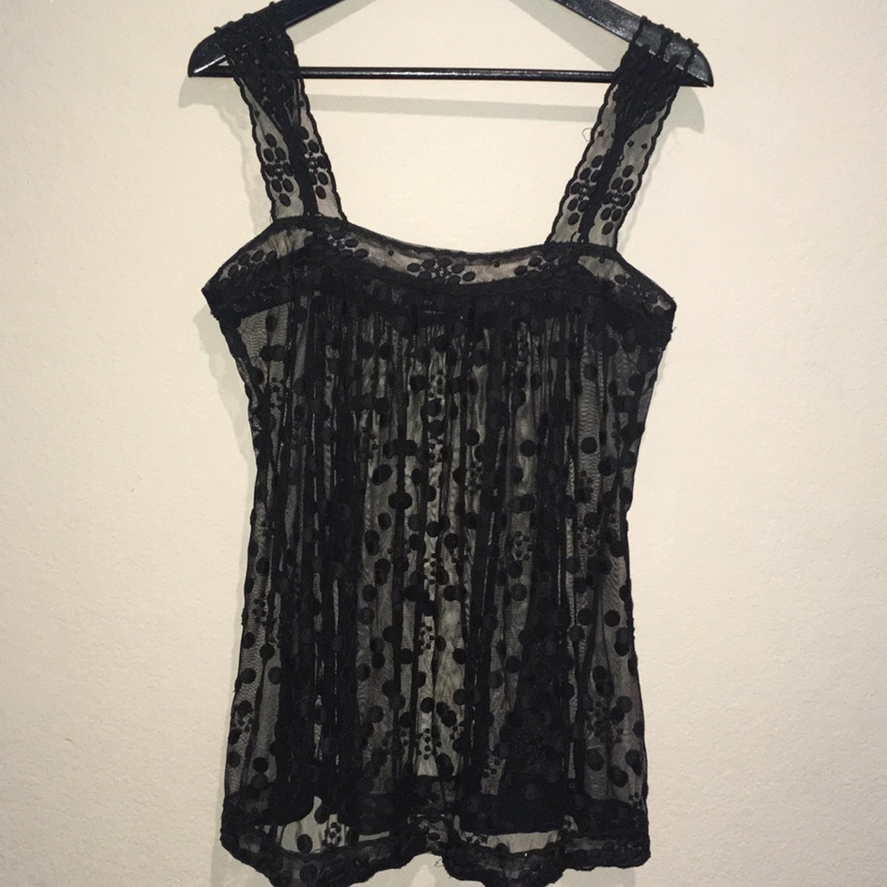 BCBGMAXAZRIA sheer top in Small